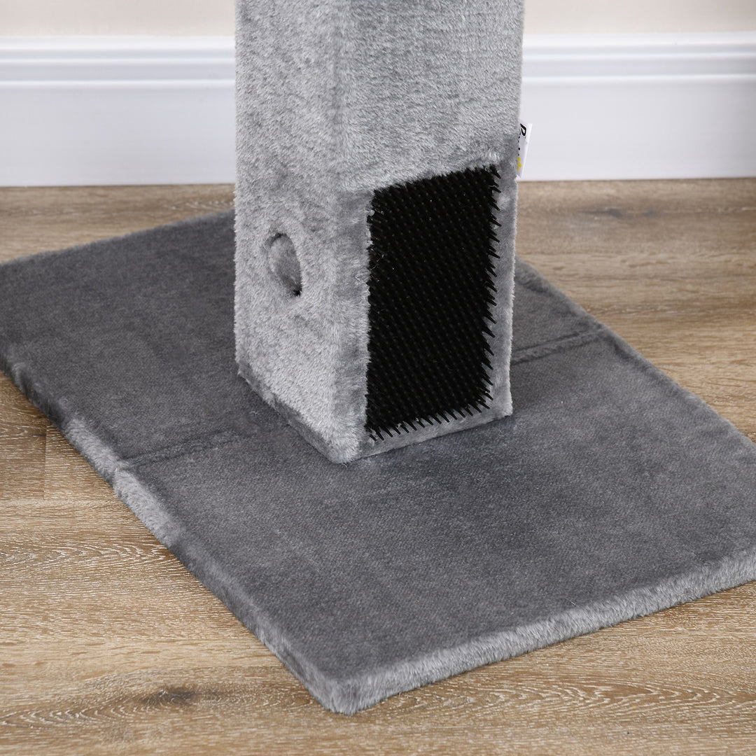 MCL Cat Tree Scratching Post for Indoor Cats 79cm Jute Scratcher Climber w/ Carpet Base Dangling Toy – Grey
