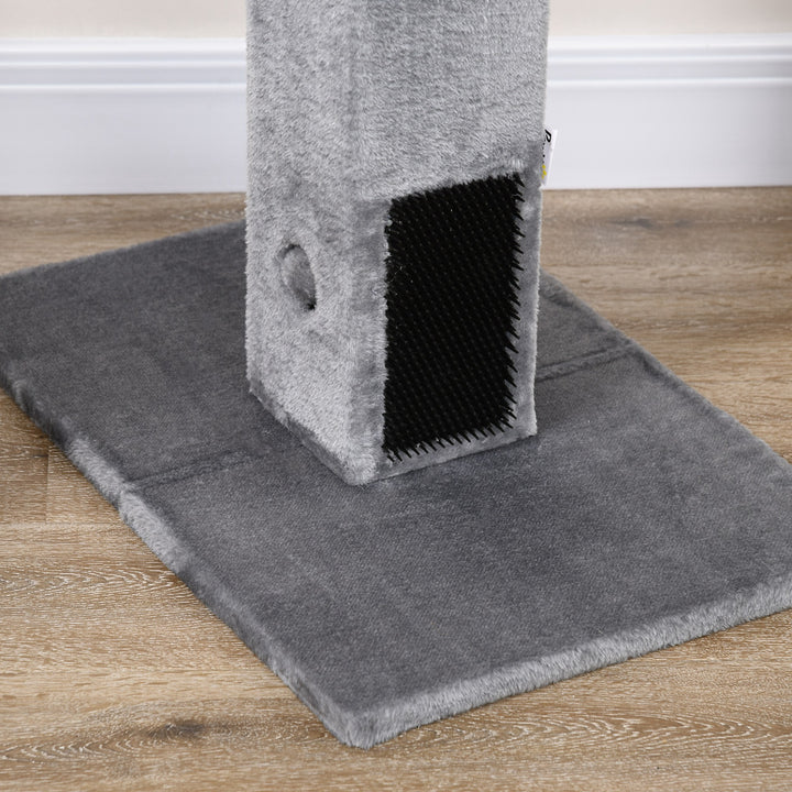 MCL Cat Tree Scratching Post for Indoor Cats 79cm Jute Scratcher Climber w/ Carpet Base Dangling Toy – Grey