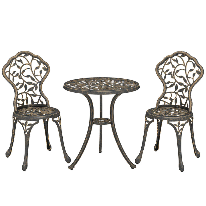3 Pcs Aluminium Bistro Set Garden Furniture Dining Table Chairs Outdoo