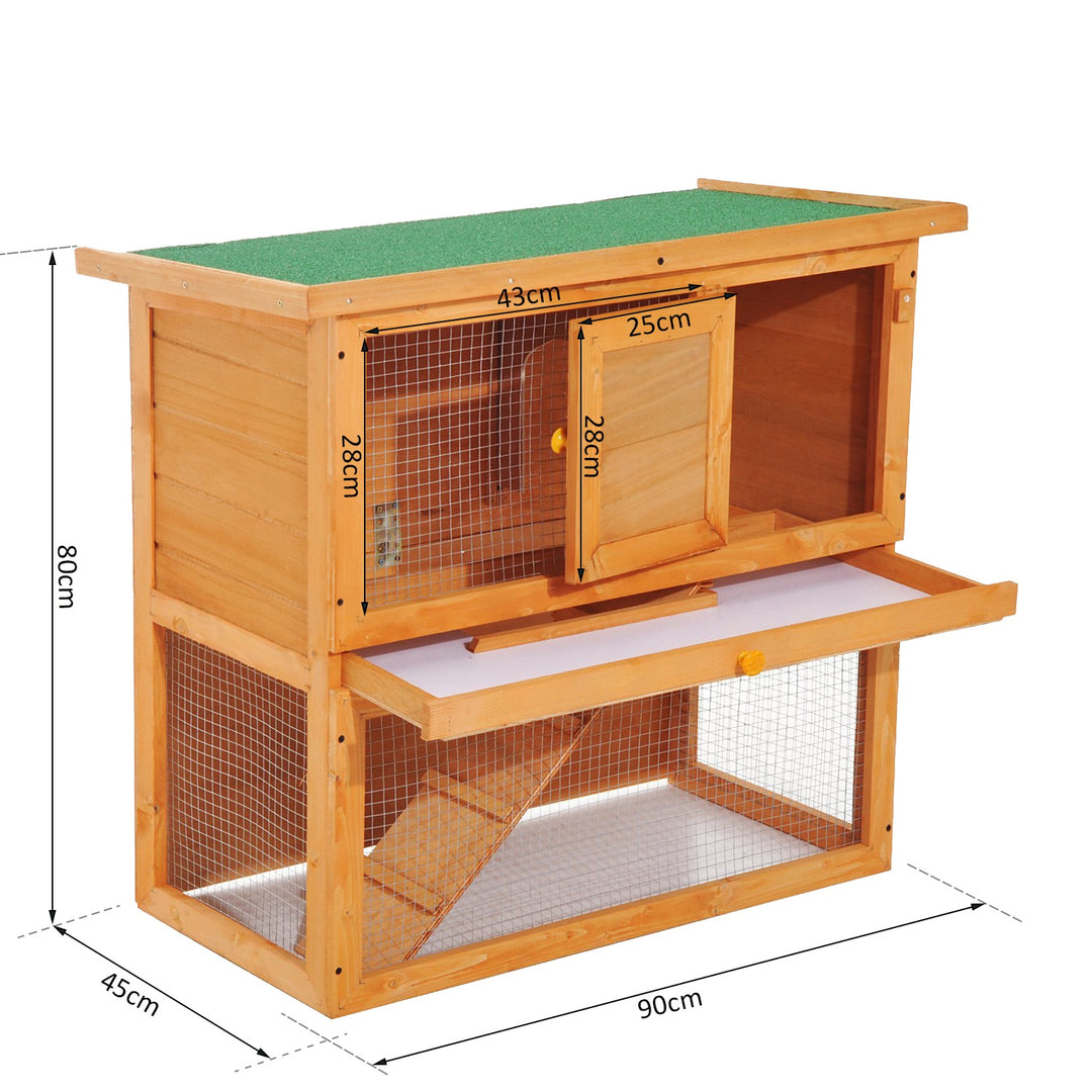 Wooden 90cm 2 Tiers Guinea Pigs Hutches