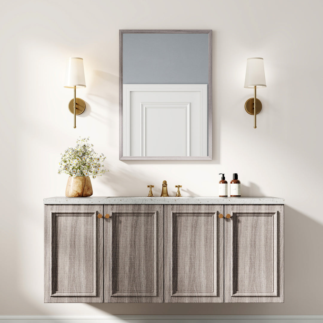 Wall Bathroom Mirror, 50 x 70 cm Wall-Mounted Mirror for Living Room, 