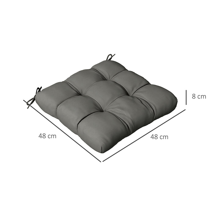 4-Piece Seat Cushion Pillows Replacement, Patio Chair Cushions Set with Ties for Indoor Outdoor, Charcoal Grey