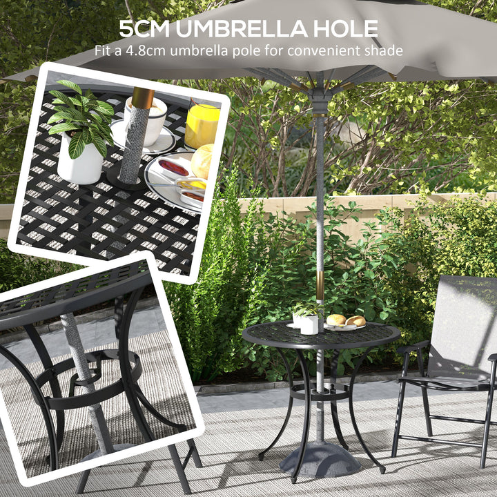 Round Aluminium Table, with ⌀50mm Parasol Hole