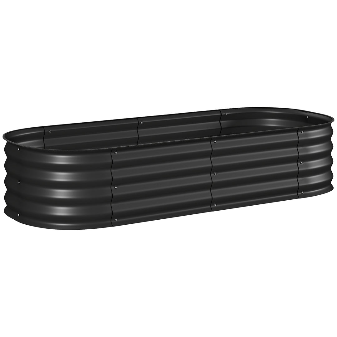 Galvanised Raised Garden Bed, Metal Planter Box with Safety Edging, fo