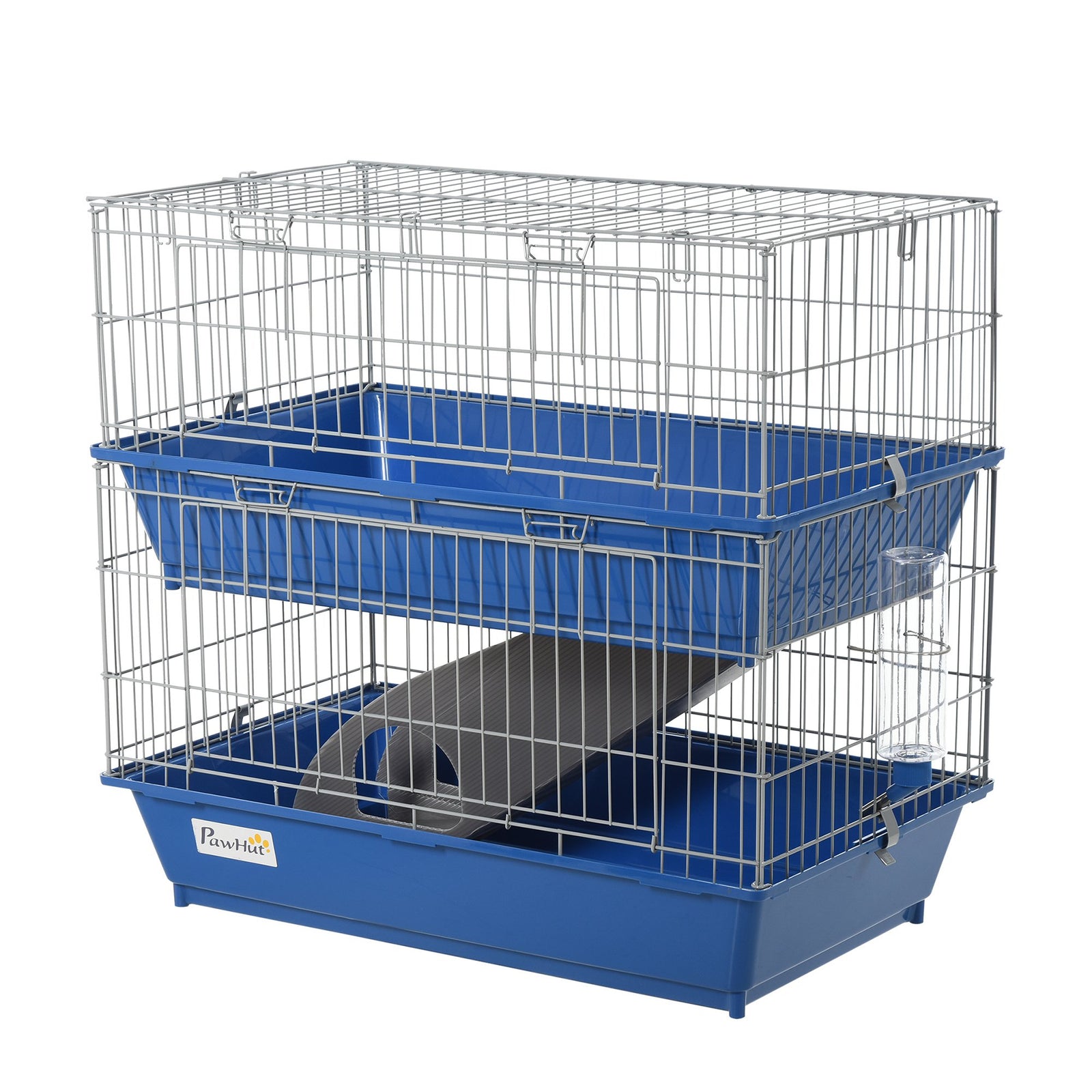 Metal 2-Tier Small Guinea Pigs Hutches Blue