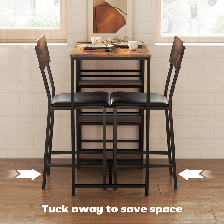 Three-Piece Compact Bar Table Set