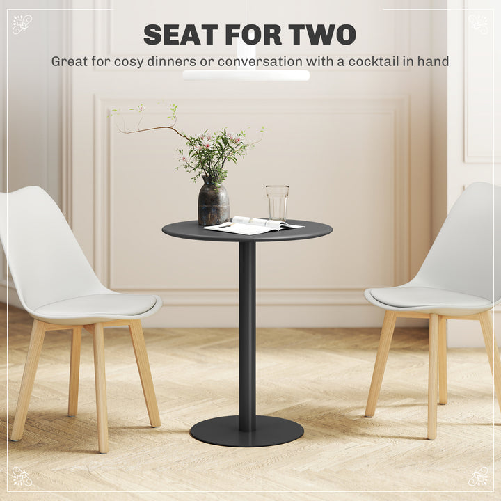 Dining Table, Round Kitchen Table with Steel Base for Living Room, Dining Room, 60 x 60 x 72cm