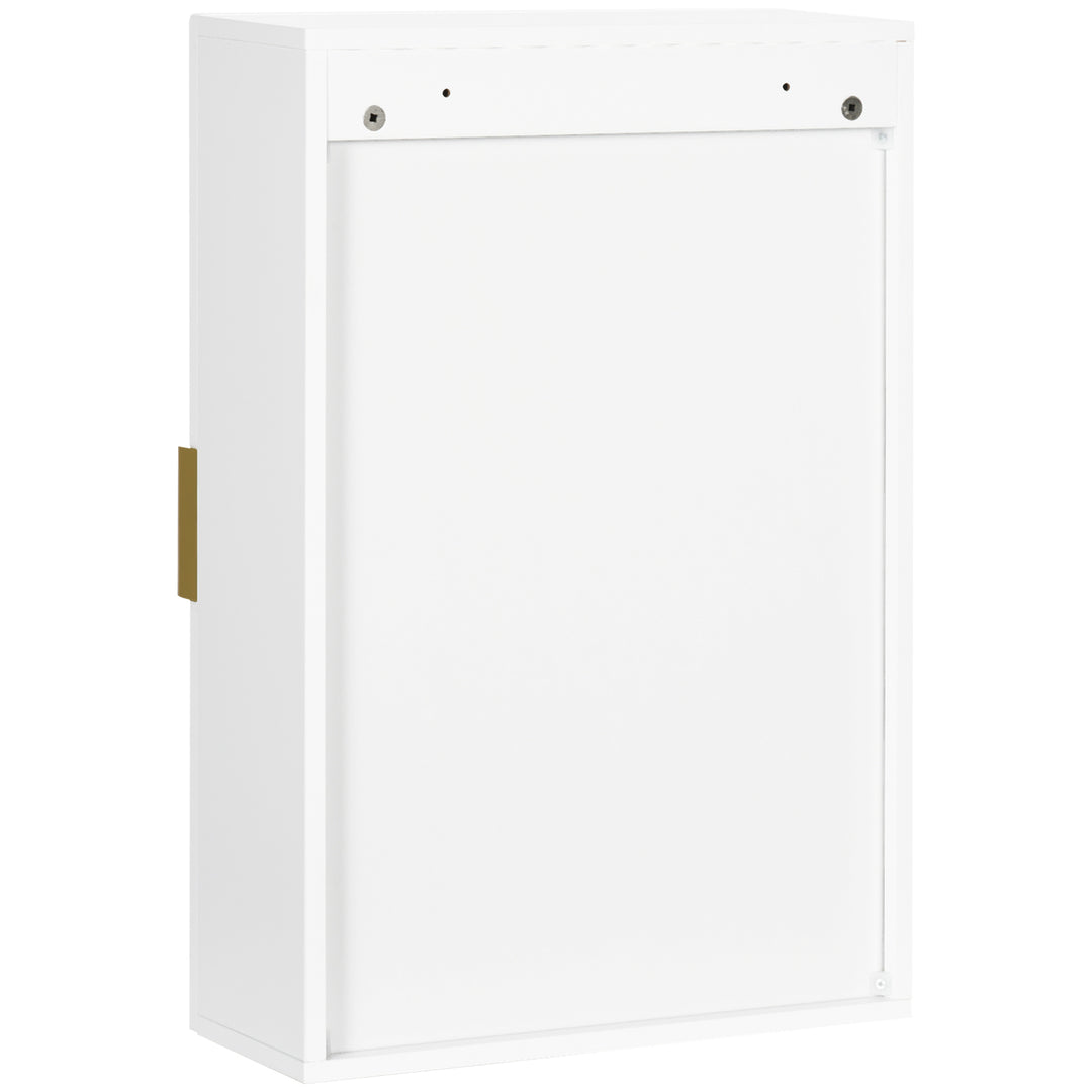 Kleankin Wall Mounted Bathroom Cabinet, Over Toilet Storage, Adjustable Shelves, for Hallway, Living Room, White