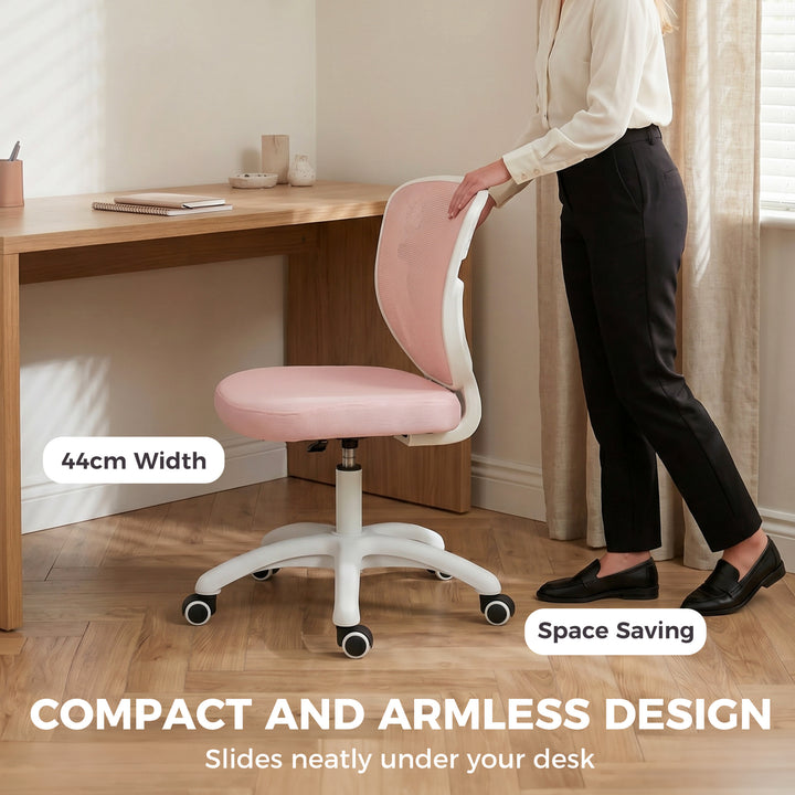 Office Chair, Armless Computer Desk Chair with Breathable Mesh, Adjust