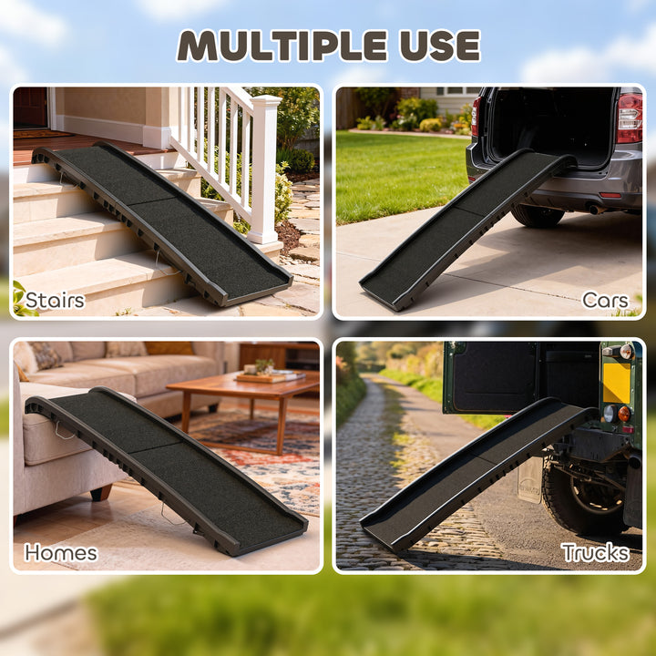 Foldable Dog Ramp with Frosted Anti-slip Surface, Portable &amp; Lightweig