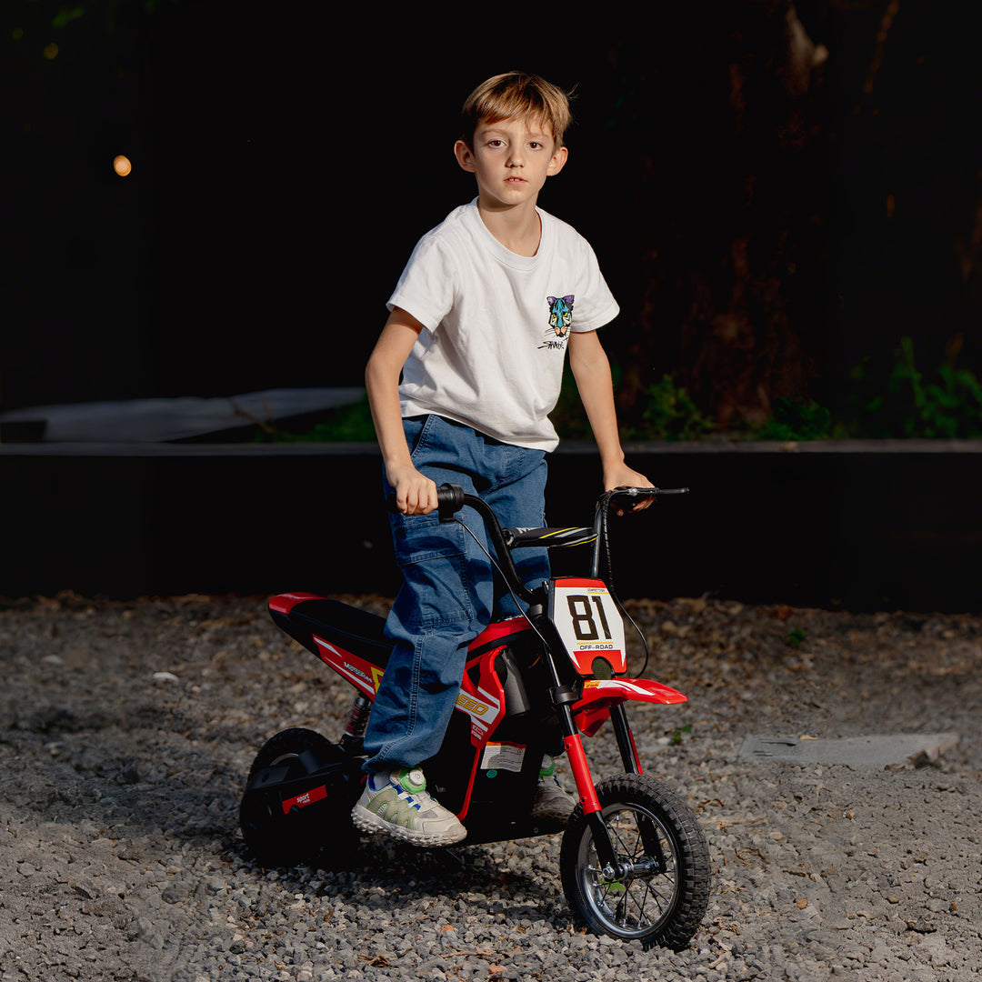 AIYAPLAY Kids Electric Motorbike 3 Gearboxes Speed Ride on Motorcycle with 41min Ranges - Red