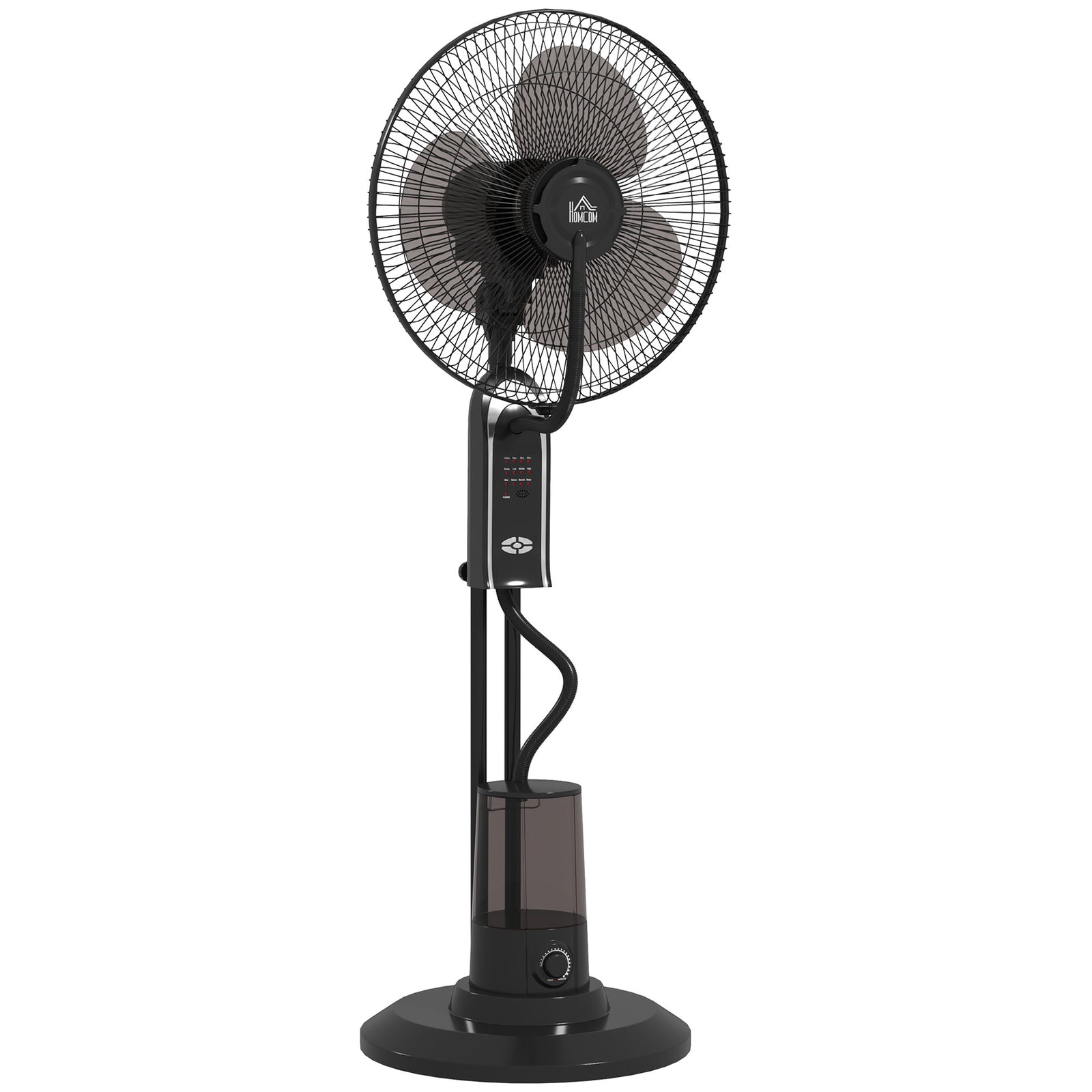 Pedestal Fan with Water Mist Spray, Spray Misting Fan with 70° Oscillation, Tilt Head, 3 Speeds, 3 Modes, Adjustable Mist, 3.2L Water Tank, for Home, 120 cm