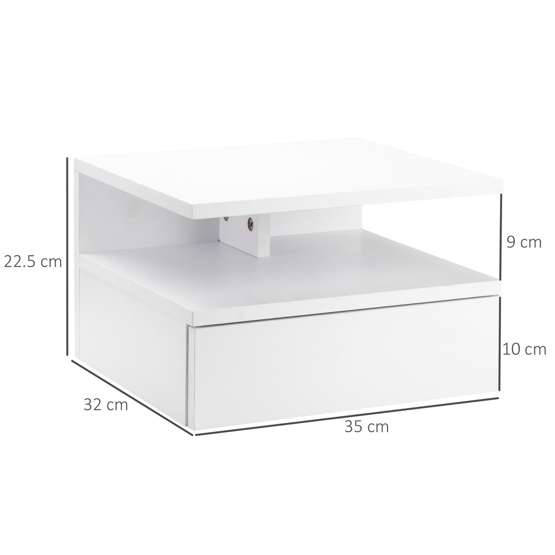 MCL Set of Two Floating Bedside Tables - White