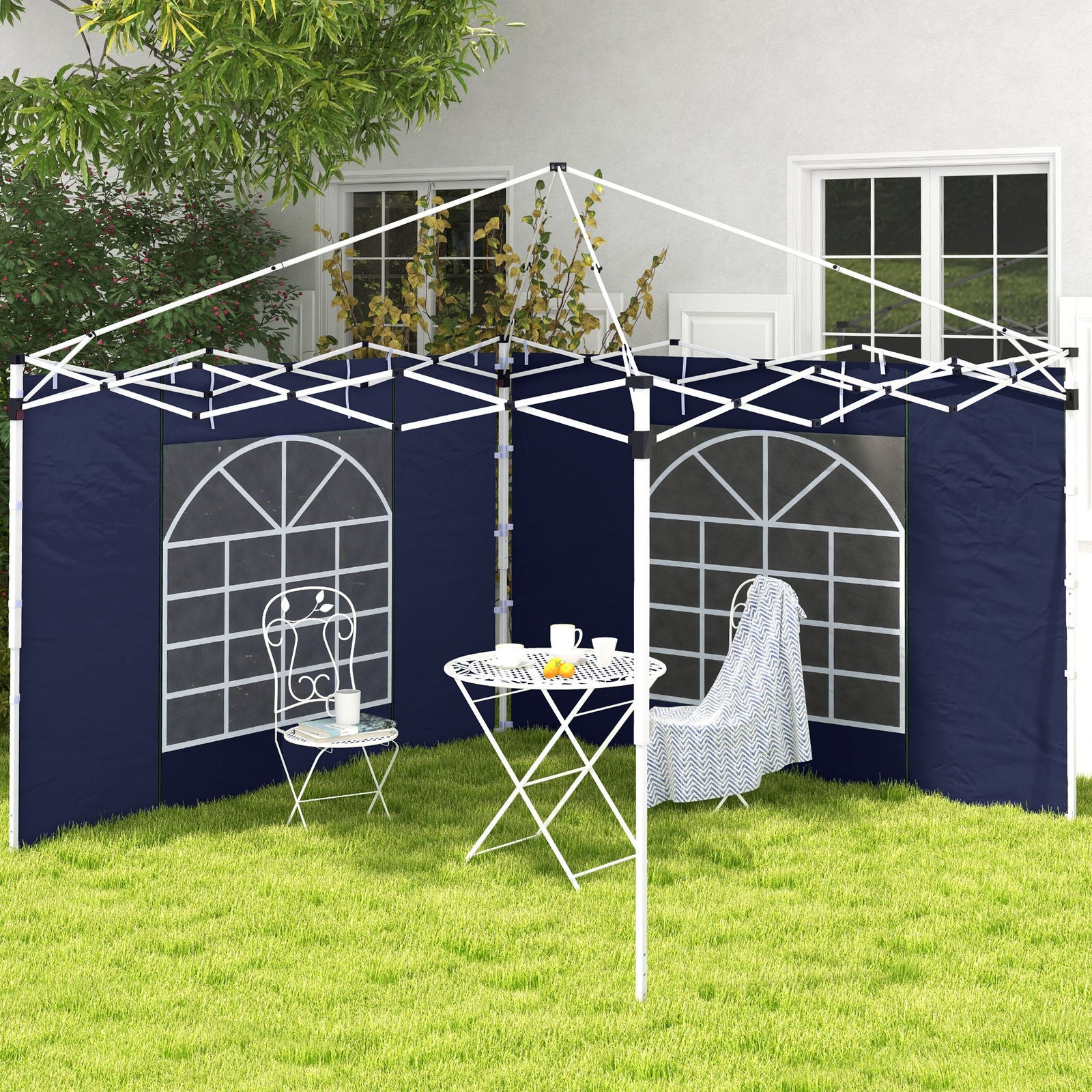 Set of Two 195 x 295cm Replacement Gazebo Side Walls - Blue