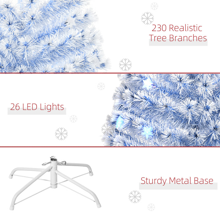 6FT Artificial Fibre Optic Christmas Tree Seasonal Decoration w/ LED Lights Pre-Lit Easy Store White Blue