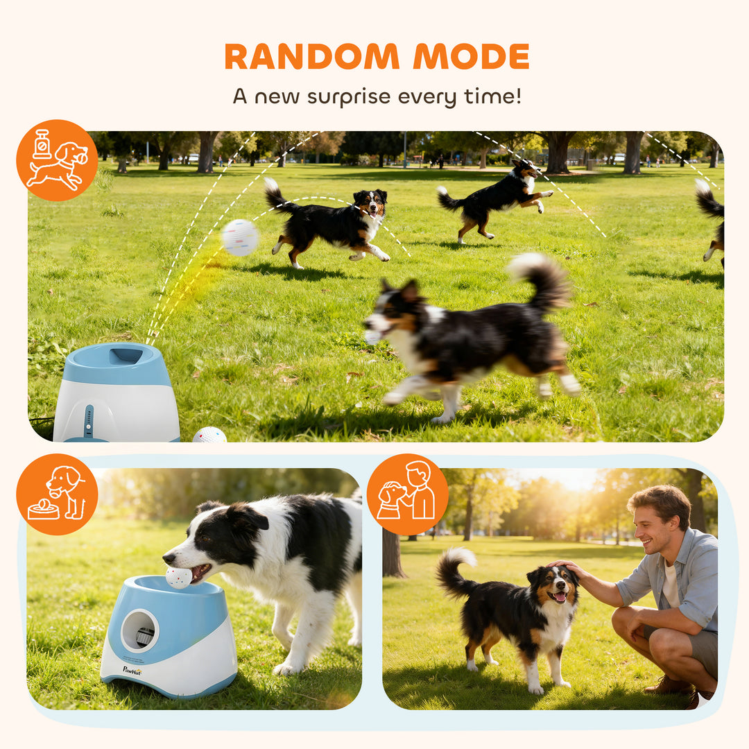 Automatic Dog Ball Launcher with 5 ETPU Balls 5.8 cm, 3 Distance Setti