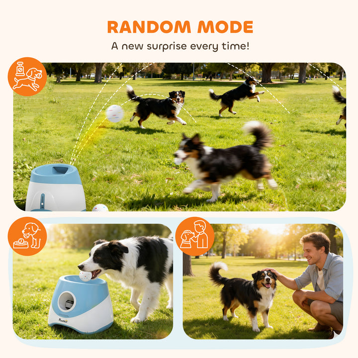Automatic Dog Ball Launcher with 5 ETPU Balls 5.8 cm, 3 Distance Setti
