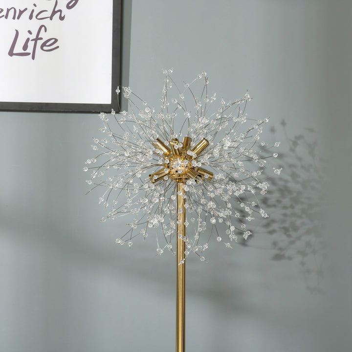 HOMCOM Modern Floor Lamp, Tall Standing Lamp with Dandelion-like Lampshade for Living Room | Aosom UK