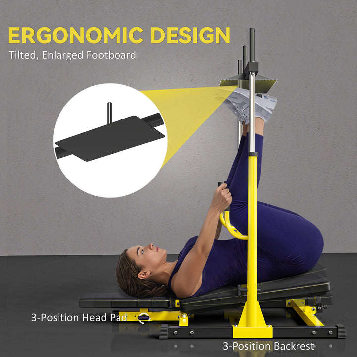 MCL Vertical Leg Press Machine with Adjustable Leg, Back and Head Positions, 2" Olympic Plate Compatible, Yellow