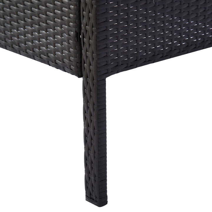 2 Seater Rattan Bistro Set, Steel-Brown