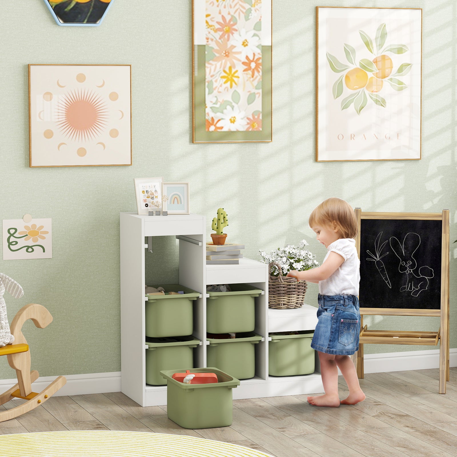 Toy Storage Organiser, Three-Layer Kids Toy Storage Units, with Remova