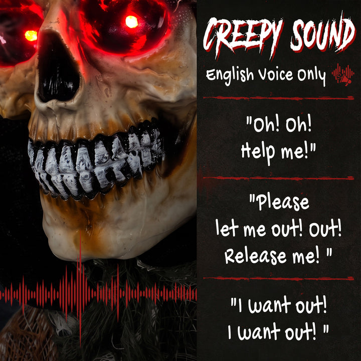 170cm Animated Grim Reaper, Life-Size Halloween Animatronic with Movin