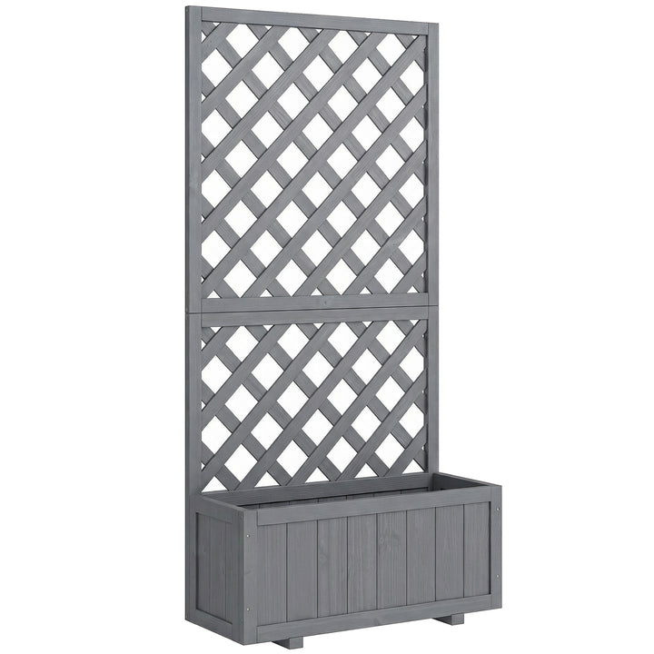 Wood Planter with Trellis for Climbing Plants, Raised Bed, Planter Box
