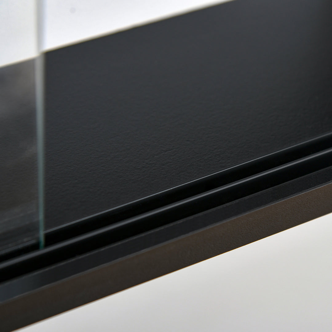 MCL 5-Tier Wall Display Shelf Unit Cabinet w/ 4 Adjustable Shelves Glass Doors Home Office Ornaments 60x80cm Black/White