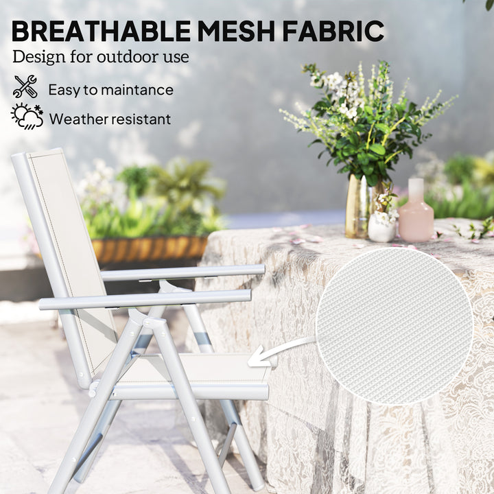 Set of Two Aluminium Folding Chairs - Light Grey