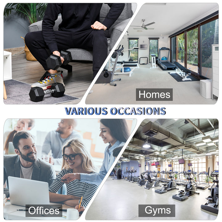 MCL Rubber Dumbbell Set Sports Hex Weight Sets Home Gym Fitness Lift Strength Training Exercise 2 x 5kg, 2 x 6kg, 2 x 8kg