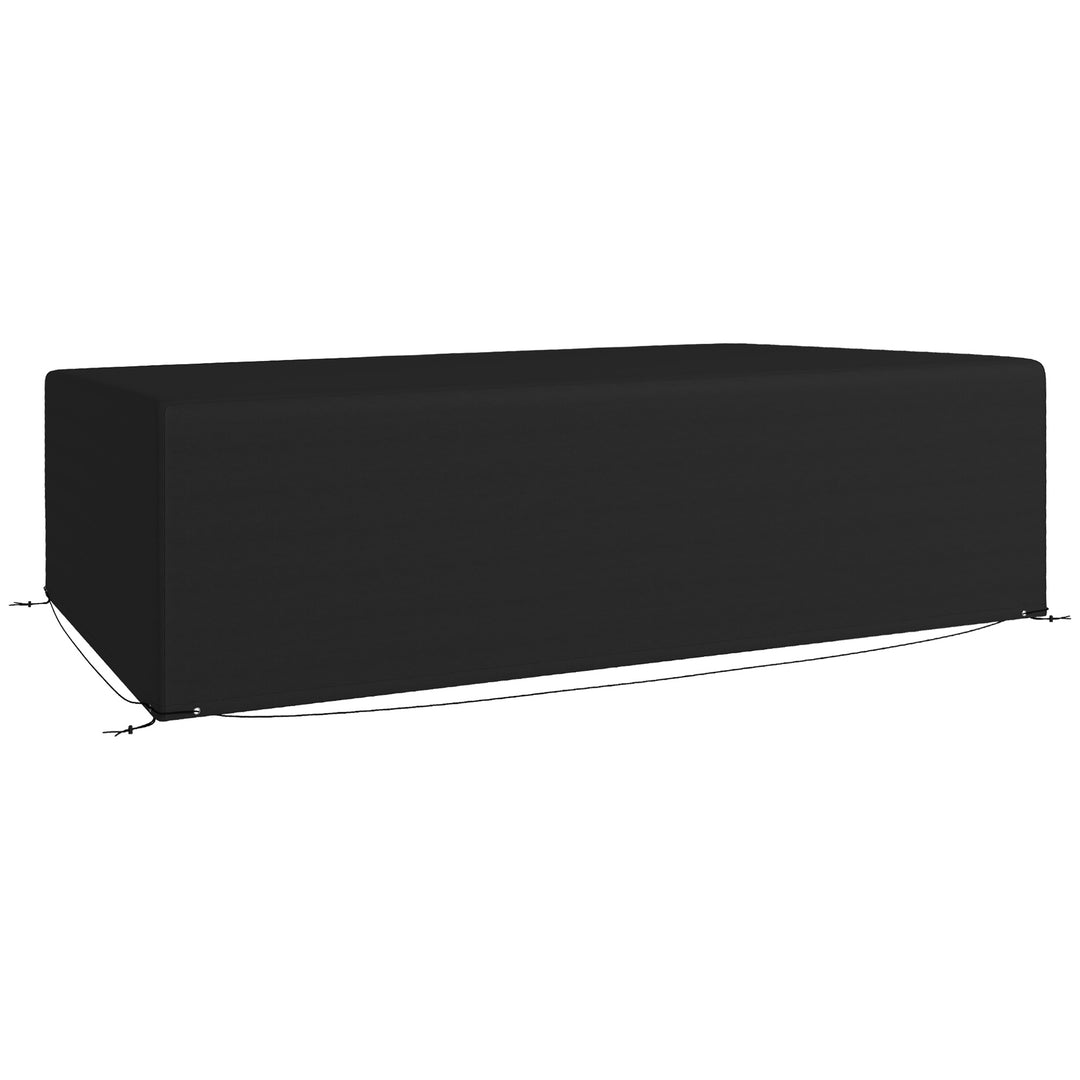 Outdoor Garden Furniture Cover Waterproof, Anti-UV 600D Heavy Duty Oxford Fabric Patio Furniture Cover for Rectangular Sofa Table Set, Black, 245 x 165 x 66 cm