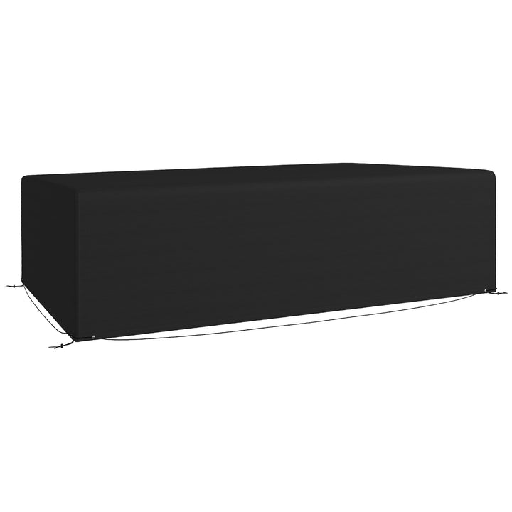 Outdoor Garden Furniture Cover Waterproof, Anti-UV 600D Heavy Duty Oxford Fabric Patio Furniture Cover for Rectangular Sofa Table Set, Black, 245 x 165 x 66 cm