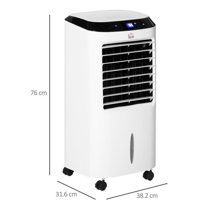 HOMCOM Portable Air Cooler, Evaporative Anion Ice Cooling Fan Water Conditioner Humidifier Unit w/3 Speed, Remote Controller, Timer | Aosom UK