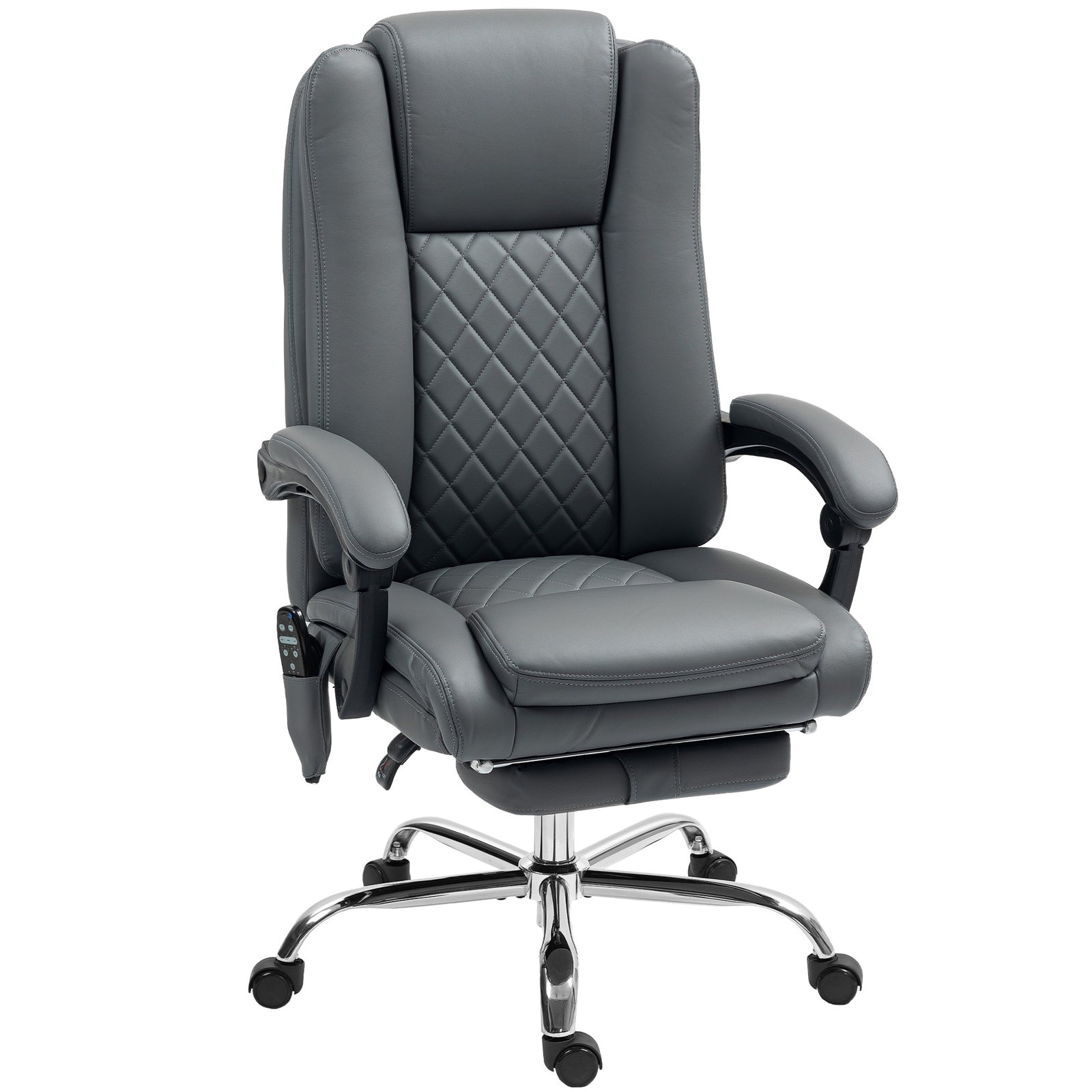 Executive Office Chair with 6-point Massage and Heat - Light Grey