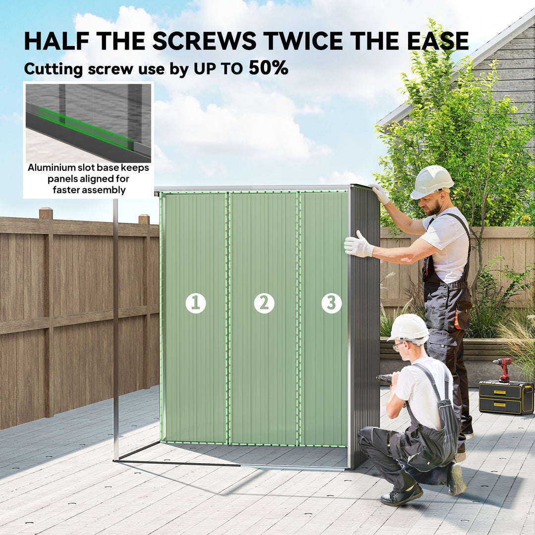 5 x 3.5ft Metal Garden Storage Shed with Effortless Assembly and 2 Pai