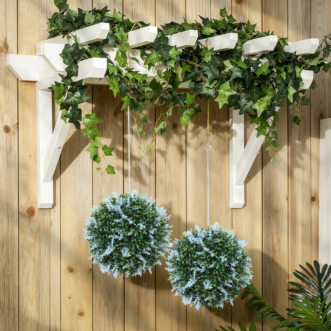 Set of 2 Artificial Plant Topiary Balls, UV-protected Fake Decorative 