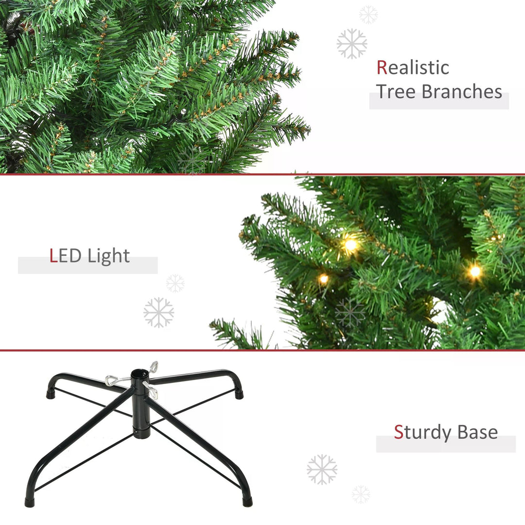 HOMCOM 4 Feet Prelit Artificial Christmas Tree Warm White LED Light Holiday Home Xmas Decoration, Green | Aosom UK