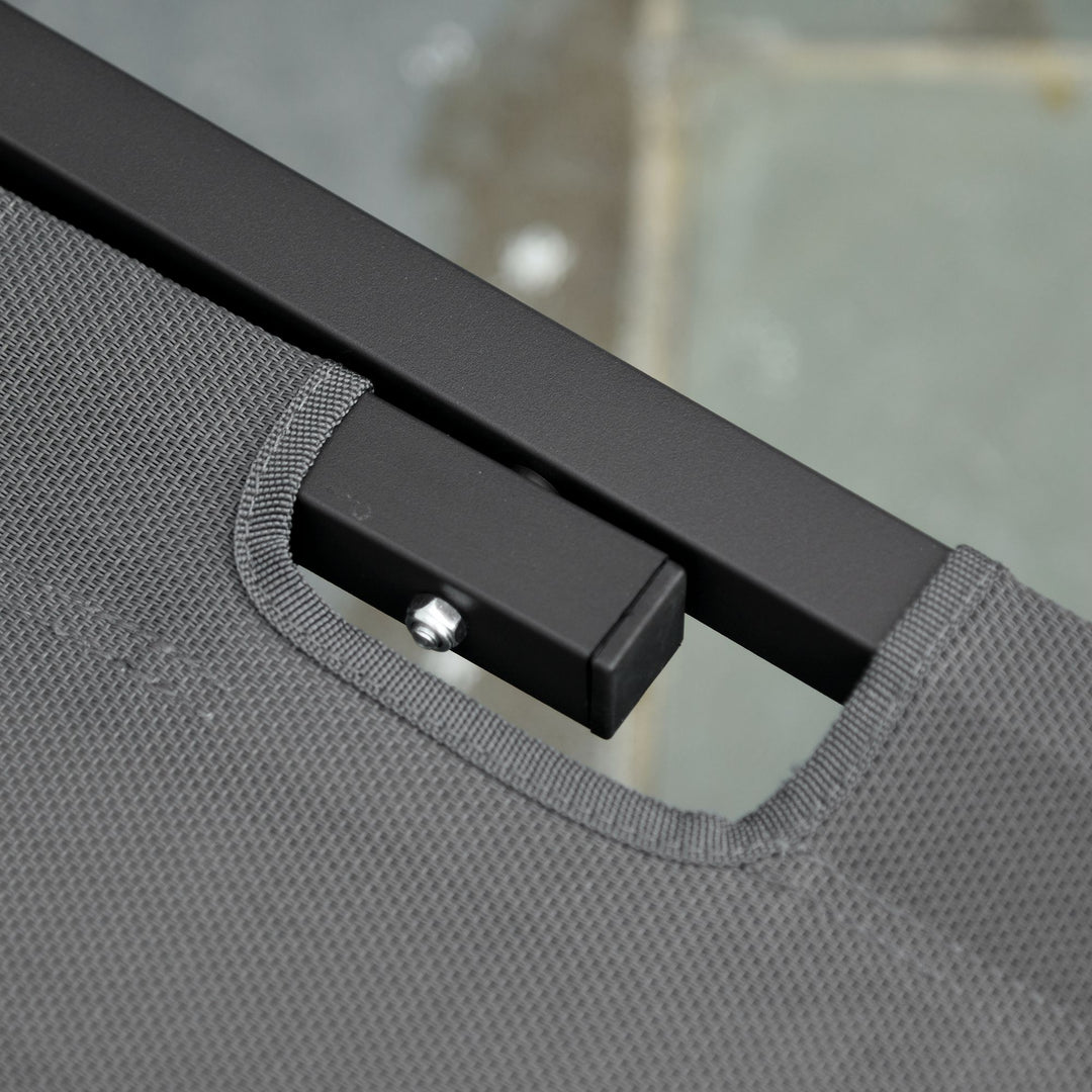 MCL Sun Lounger Relaxed Recliner with 5-Position Adjustable Backrest Aluminium Frame for Pool, Sun Bathing, Grey