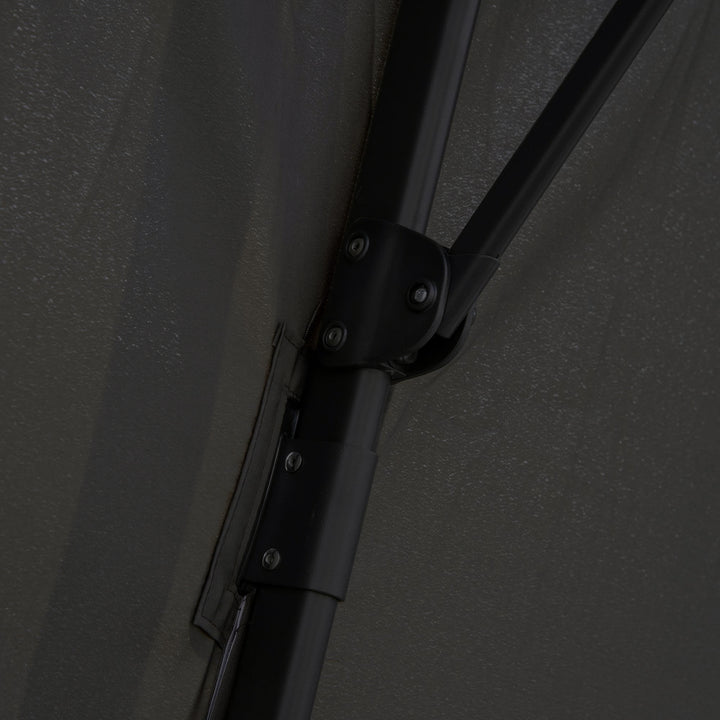 Cantilever Parasol 360 Degree Rotation Angle Adjustment Outdoor Market Garden Umbrella - Dark Grey