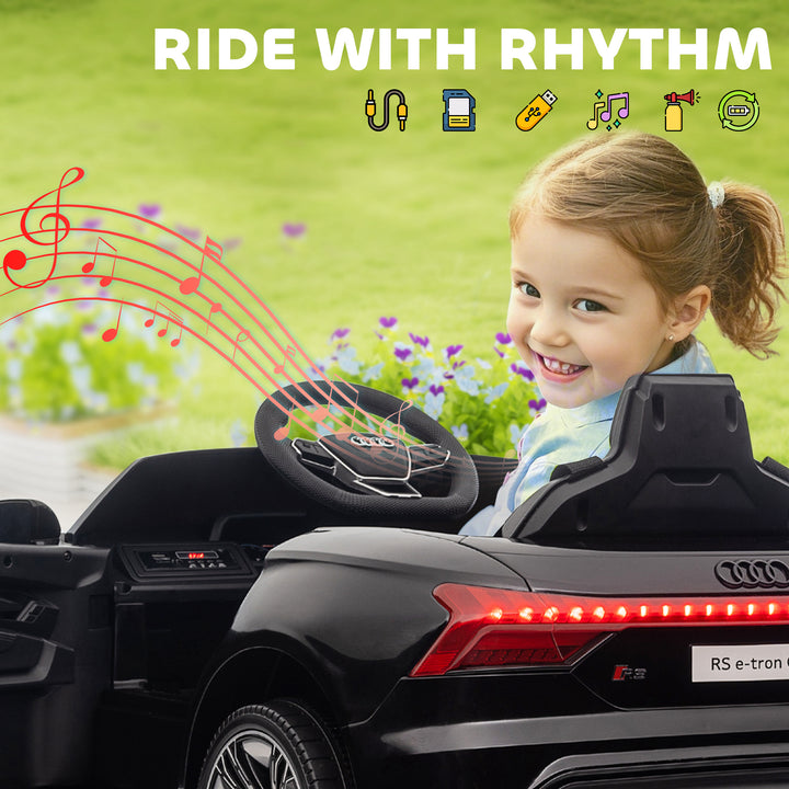 Audi Licensed 12V Kids Electric Ride-On, with Remote Control, Suspension System, Lights, Music, Motor - Black
