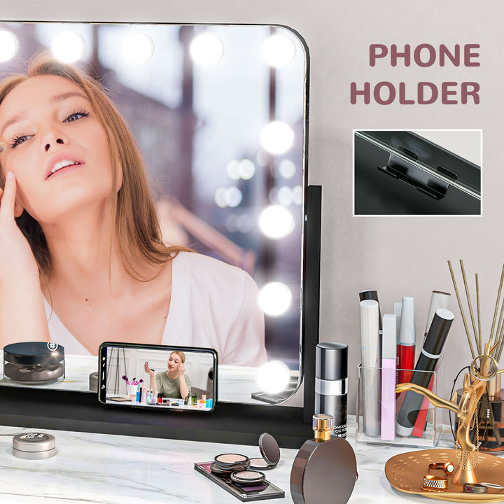 MCL Jewellery Cabinet with LED Light, Lockable Jewellery Organiser with Full-Length Mirror for Bedroom Dressing Room, White