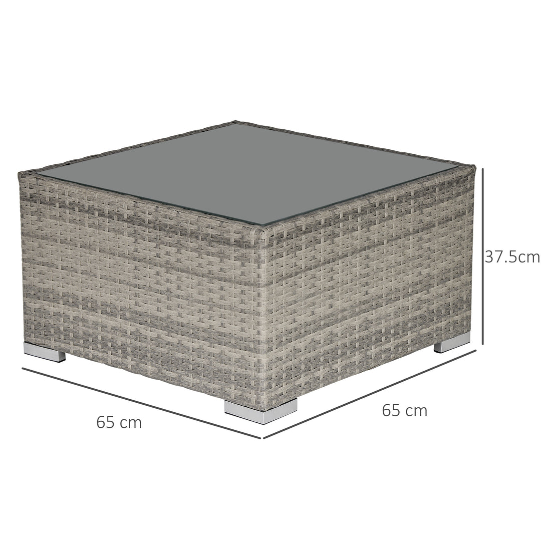 Outsunny Rattan Wicker Patio Coffee Table Ready to Use Outdoor Furniture Suitable for Garden Backyard Grey