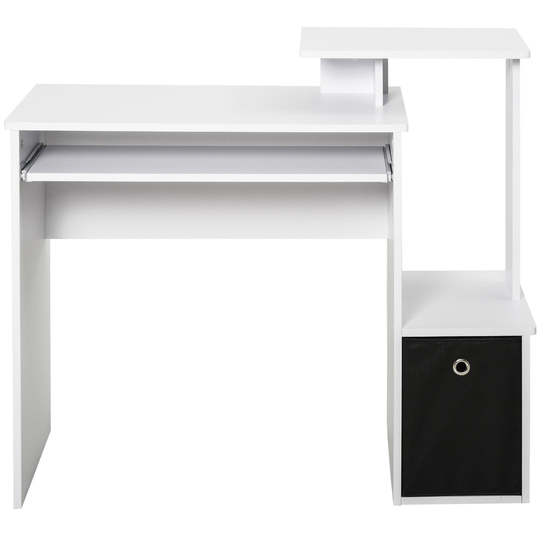 MCL Computer Desk with Sliding Keyboard Tray Storage Drawer Shelf Home Office Workstation White
