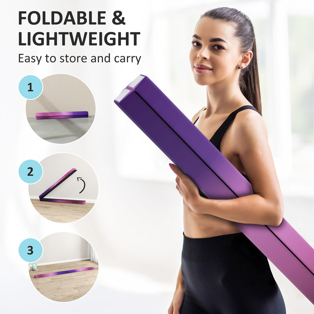 7.7ft Folding Gymnastics Beam, Floor Balance Beam for Kids with Anti-S