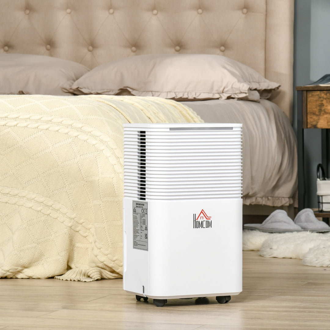 HOMCOM 12L/Day 2000ML Portable Quiet Dehumidifier for Home Laundry Room Bedroom Basement, Electric Moisture Air De-Humidifier with 3 Modes