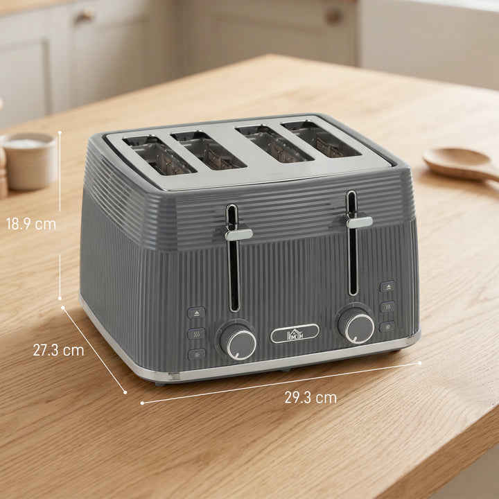 4 Slice Toaster with 7 Browning Levels, Bread Toaster with Removable C