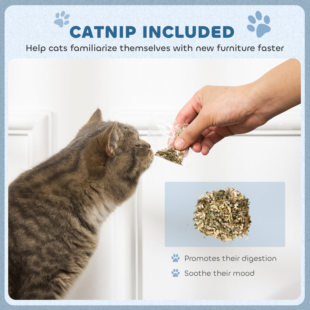 2-in-1 Cat Scratching Board with Catnip for Indoor Cats, 26.5 x 57 x 26.5cm, Blue