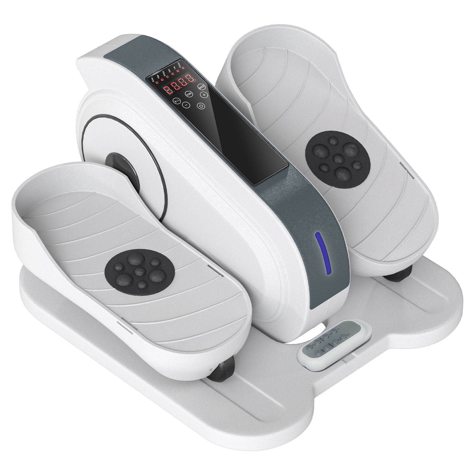 SPORTNOW Under Desk Elliptical Machine, Seated Pedal Exerciser, Mini Elliptical Trainer with LCD Monitor, Remote Control and 10 Adjustable Speed, Quiet & Portable for Seniors, White