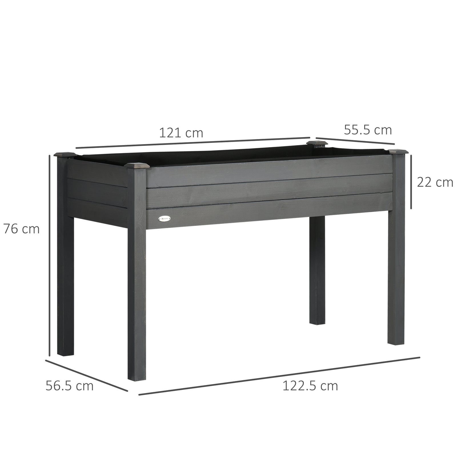 Raised Bed for Garden, Wooden Elevated Planter Box with Bed Liner, for