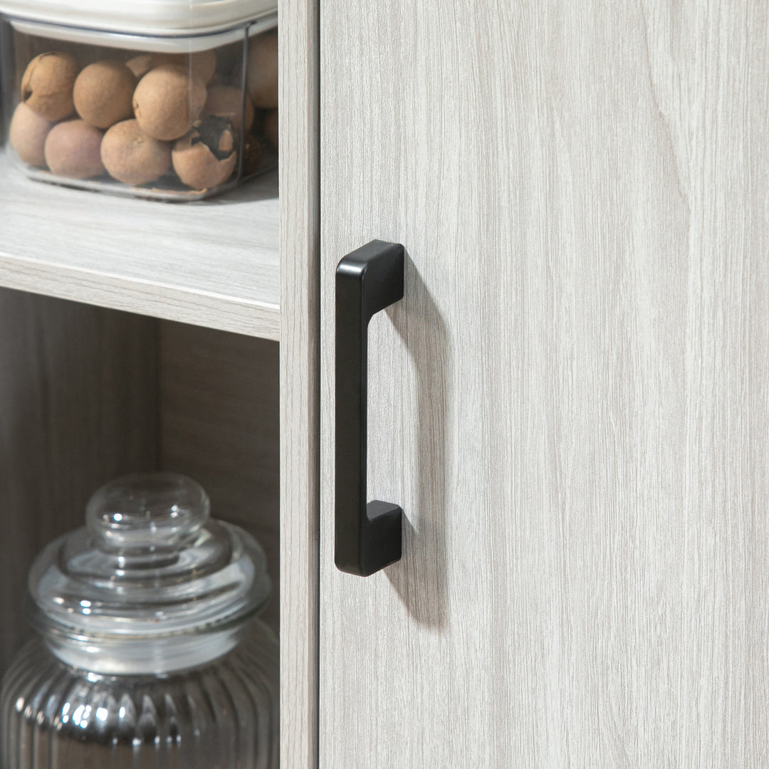 MCL Modern Sideboard, Steel Frame Storage Cabinet with 2 Doors and Adjustable Shelves for Living Room, Hallway, Light Grey